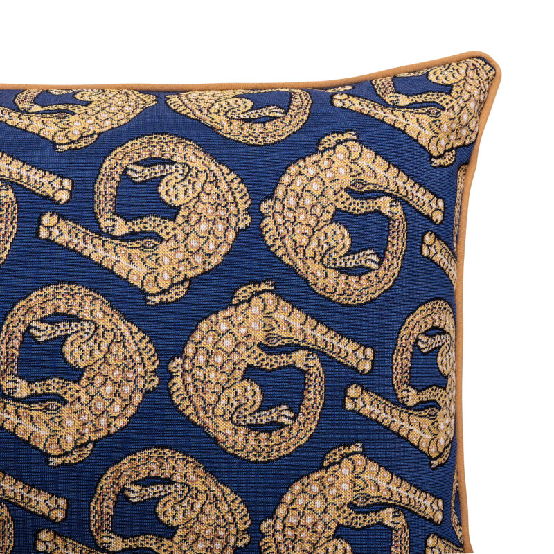 Croco - Jacquard, Royal, Rectangle 16"H x 24"W