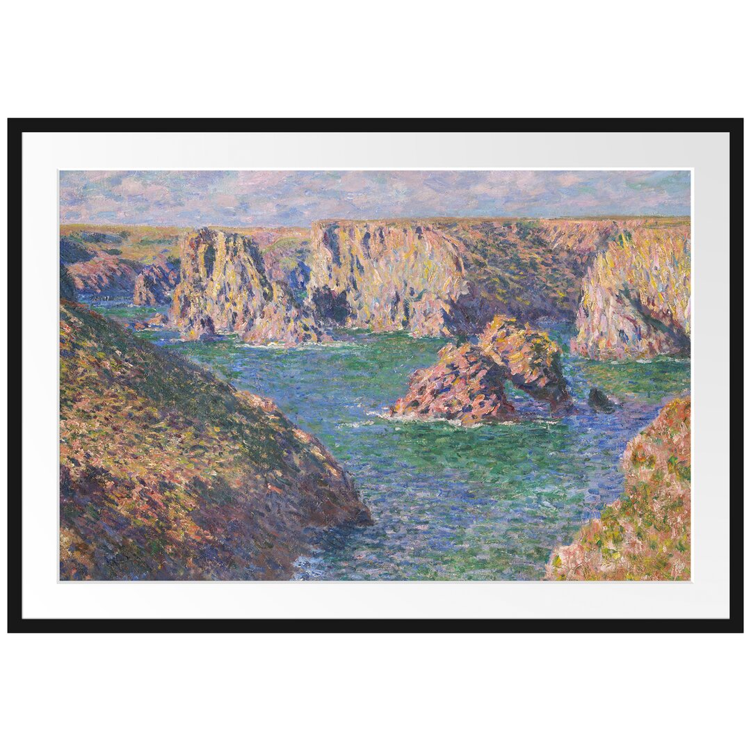 Gerahmter Kunstdruck The Rock of Guibel von Claude Monet