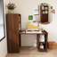 Bureau extensible, bureau avec tablettes de rangement et roulettes mobiles, bureau pliable adapté aux petits appartements et aux bureaux