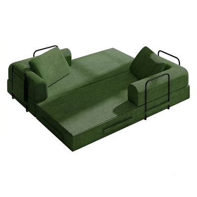 78 Inch Convertible Sleeper Sofa, Foldable Pull Out Couch, No Assembly Required