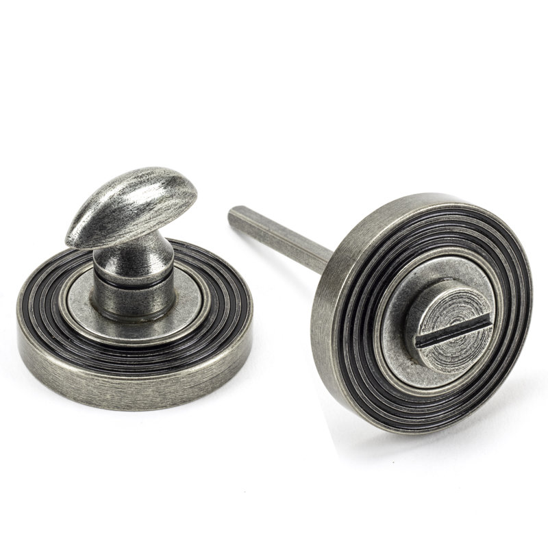 Concealed, Beehive Thumbturn 2 Piece Door Accessory Set, Pewter Patina