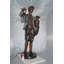 Caddy 64 po avec statue bronze clair, pièce d'art classique pour le jardin, l 30 po x l 36 po x H 64 po