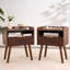 Ensemble de table de chevet Mid-Century l 20 po avec tablette ouverte et tiroir à découpes, ensemble de 2 tables de chevet avec coin incurvé-306601467