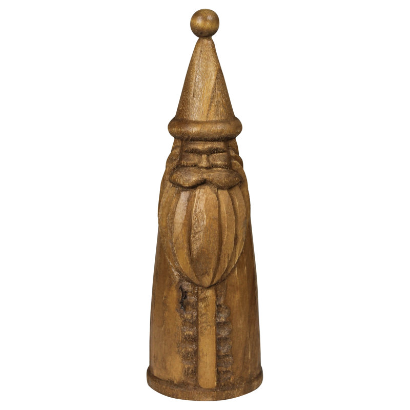Père Noël, bois - Lrg, H 9,75 po x l 3,25 po x P 3,25 po
