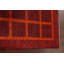 Tapis rouge en laine noué à la main de conception unique 3 pi 1 po x 4 pi 11 po New Age