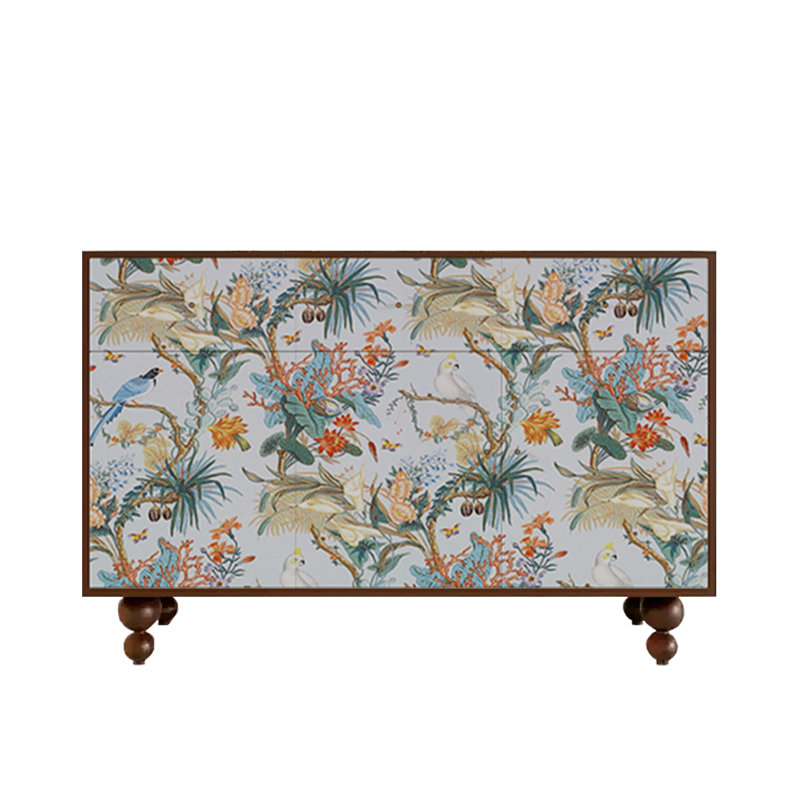 Armoire d'appoint et buffet Abstraction, Noyer / multicolore