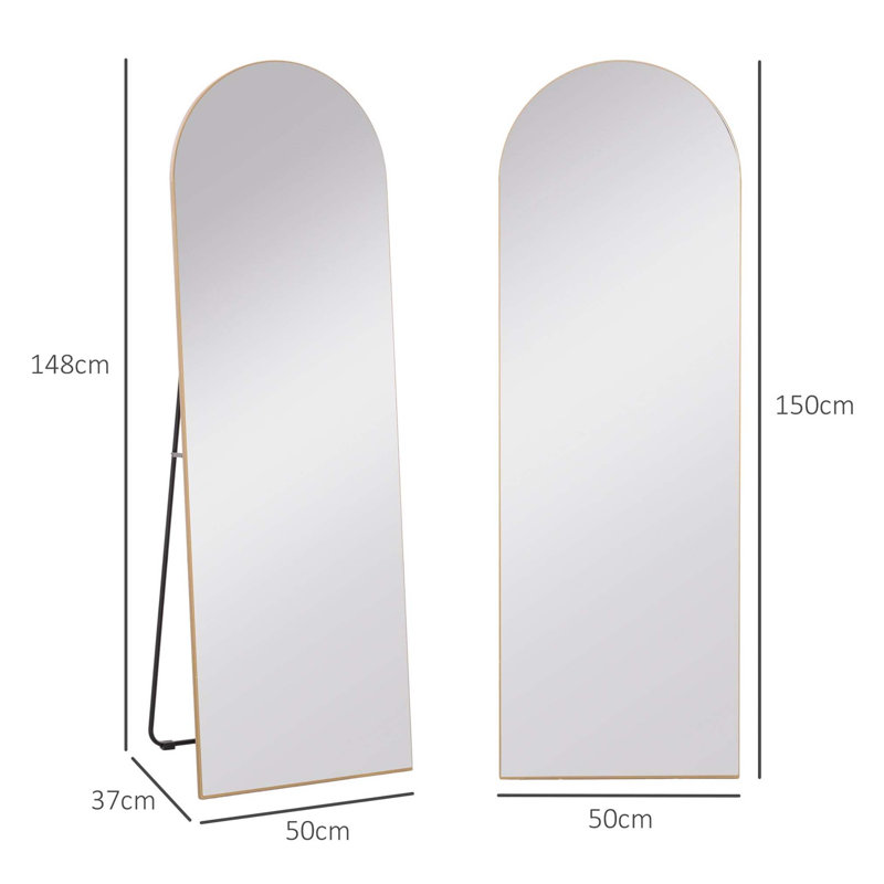 Demetrias Rectangle Leaning and Freestanding Full Length Mirror, Gold