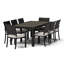Ensemble repas pour patio en osier 8 personnes avec coussins Sunbrella Ehrenfried-69942358