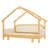Twin Size Wood Treehouse bed with Soft Cushion Rails,for Kids, Teens, Girls, Boys-1770154766