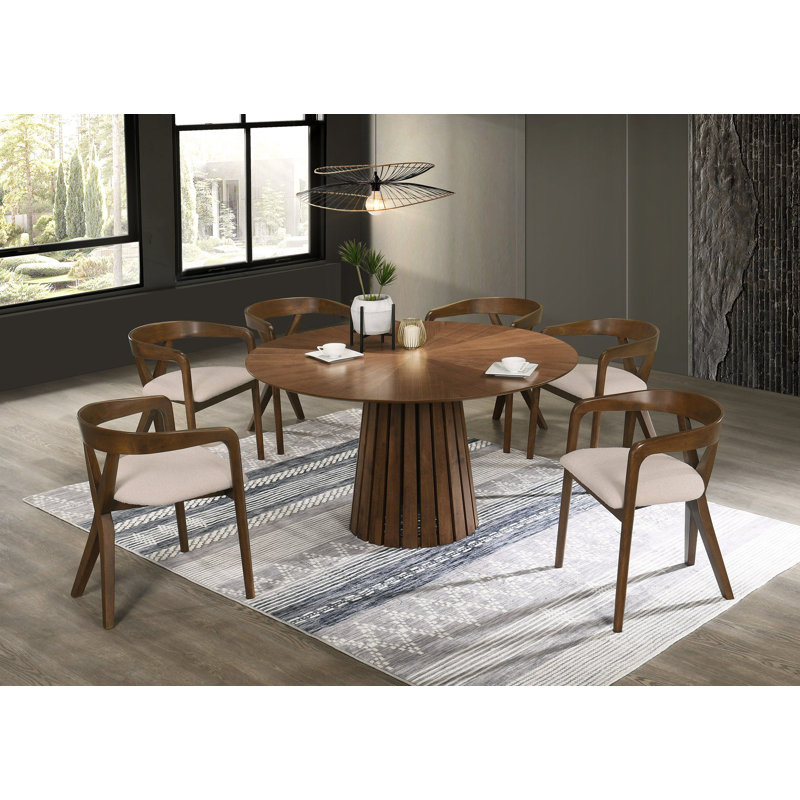 Ensemble repas pour 6 personnes Greco, Noyer / brun clair