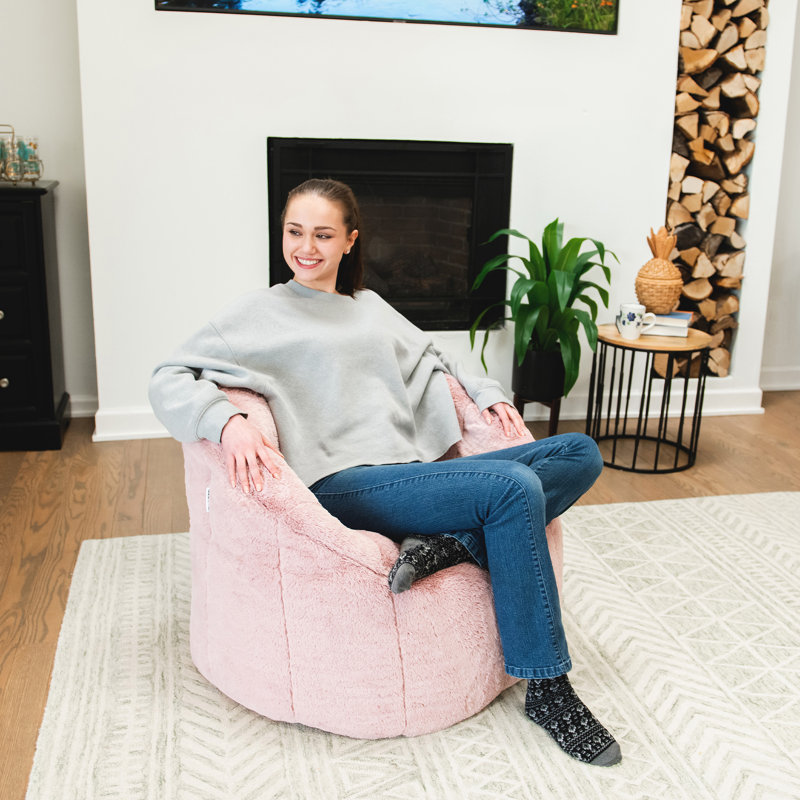 Standard Bean Bag Chair, Mauve Plushie, Milano