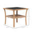 Table basse d'extérieur avec 2 tablettes et rangement en verre trempé pour terrasse