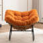Chaise d'appoint berçante rembourrée Chenille-1979175380