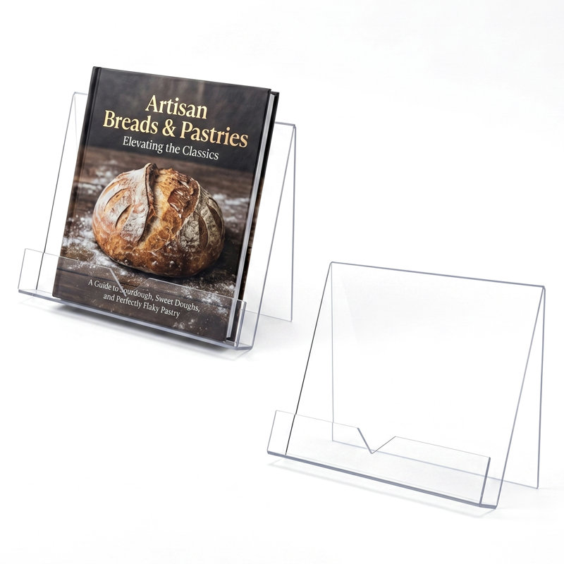 2 Piece Clear Acrylic Cookbook Holder Stand