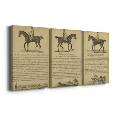 Horse Portraiture IV - Toile tendue avec châssis sur mesure - 3 pièces