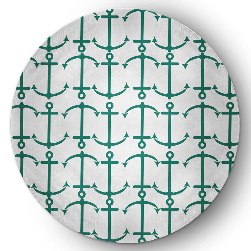 Verly Chenille Abstract Indoor Rug, Round 5'