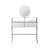 33.9" Mirrored Makeup Vanity Desk With Mirror And Lights, Mirrored Console Vanity Table With 2 Big Drawers & Open Shelf, Dressing Table With Charging Station For Bedroom