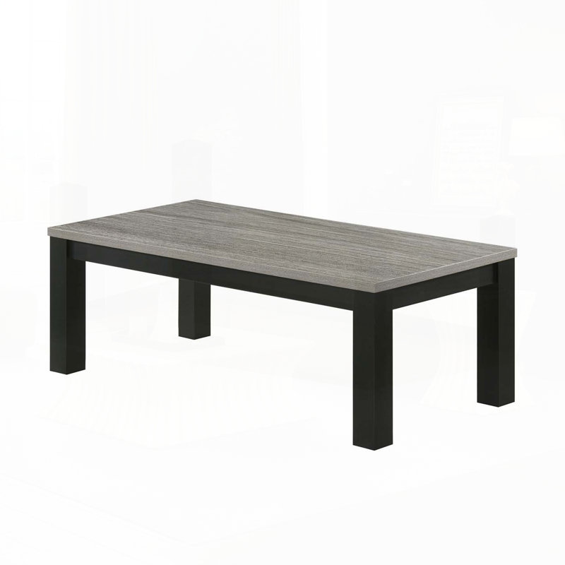 Ensemble de table de salon 3 pièces - table basse et deux tables de bout, finition gris noir, Gris