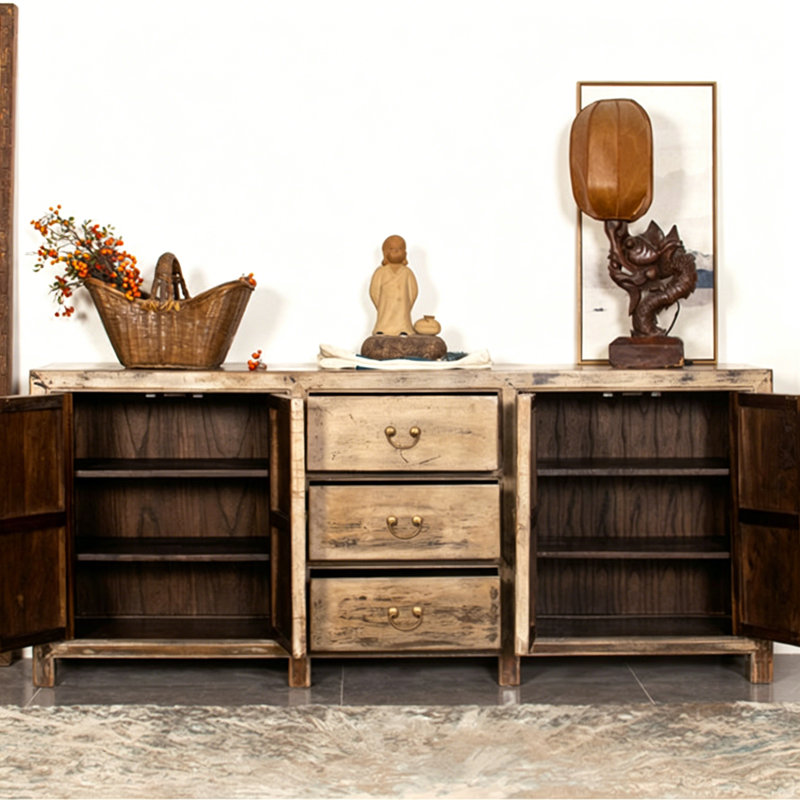 Nouvelle armoire console de style chinois, Brown, Brown, Brown