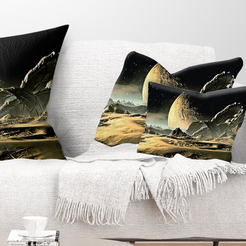 Crashed Spaceship - Coussin décoratif à imprimé paysage, Rectangulaire, 12 po x 20 po
