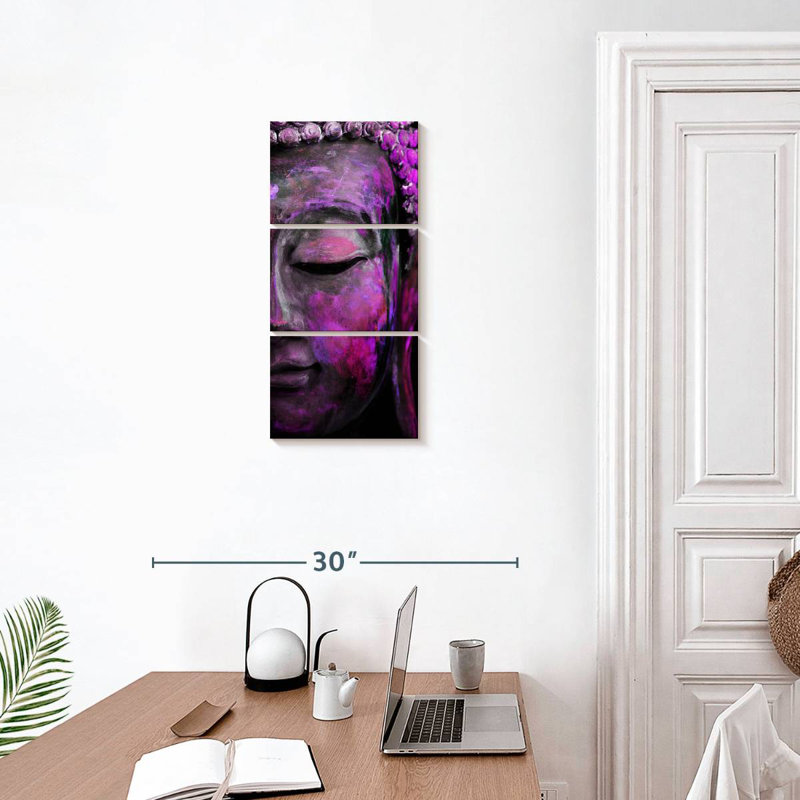 Visage de Bouddha, H 27 po x l 12 po