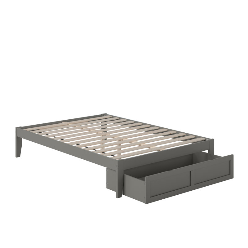 Aayanna Solid Wood Platform Storage Bed, Full, Gray