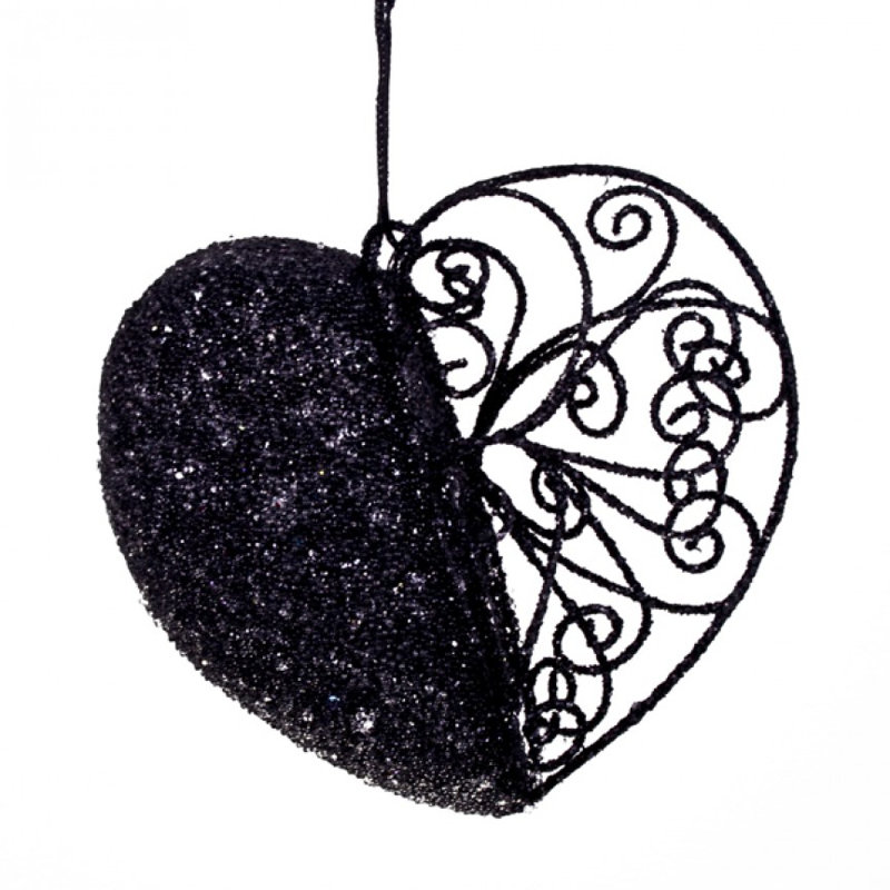 10cm Metal Holiday Shaped Ornament, Black