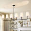 Lustre 6 lumières à abat-jour de style transitionnel linéaire à 6 lumières-168178011-178537641