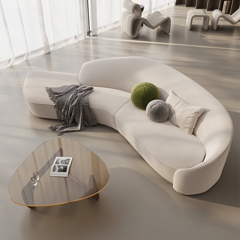Canapé de luxe moderne, simple et léger, Blanc cassé / blanc
