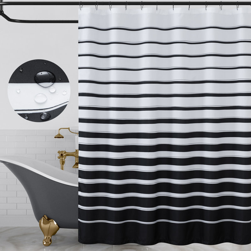 Rideau de douche imperméable Modern, Noir