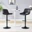 Ensemble de 2 tabourets de bar réglables Modern Modern, matériau en polyuréthane noir, avec repose-pieds, peut supporter jusqu'à 250 lb, convient aux bars à la maison et aux îlots de cuisine.-1339297315