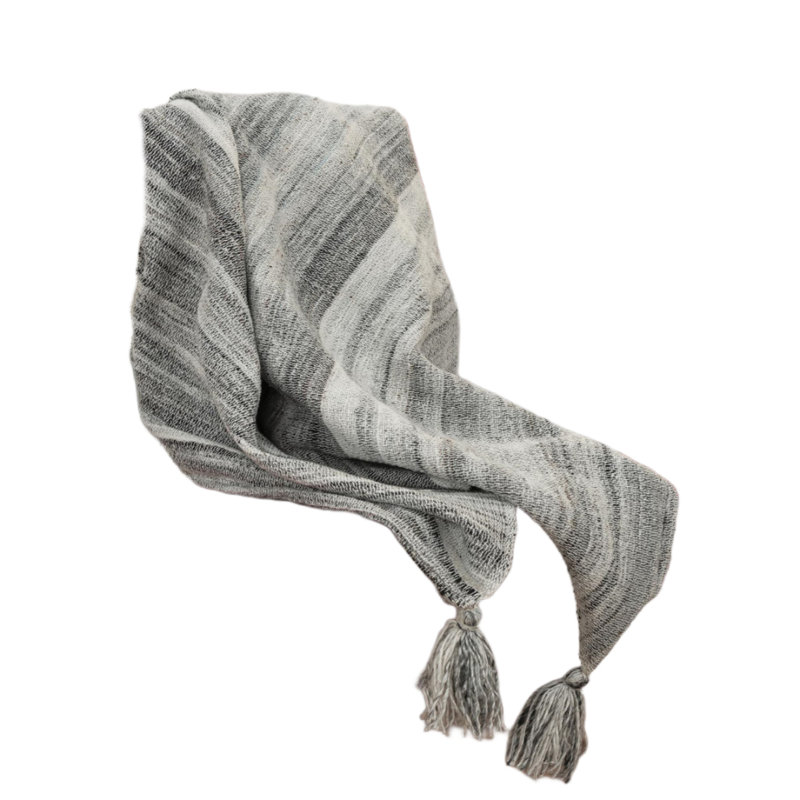 Jeté 100% polyester tissé gris