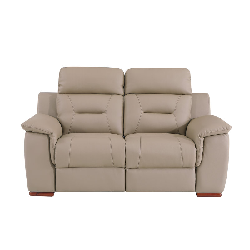 Annahi 67'' Faux Leather Reclining Loveseat, Beige