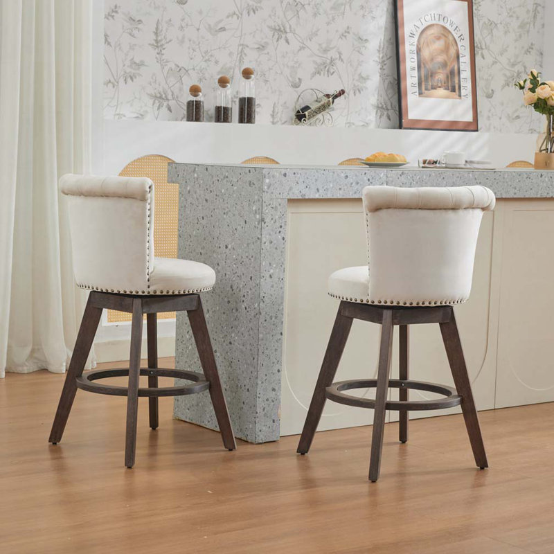 Tabouret de bar pivotant à 360 °, Beige
