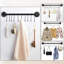 2 ensembles de porte-manteaux suspendus, porte-manteaux, ustensiles de cuisine, porte-ustensiles, support mural, porte-ustensiles, porte-ustensiles, support industriel, casseroles et porte-ustensiles avec 10 crochets