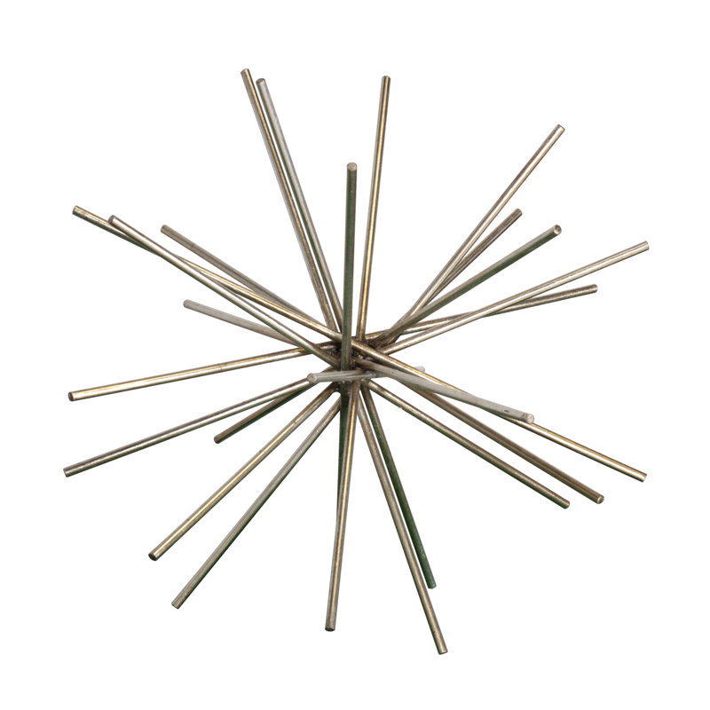 Urchin Abstract Figurines & Sculptures, 9" H x 9" W x 9" D, Silver