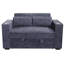 Velours côtelé gris foncé 2 avec porte-gobelets et fonction couchette, style convertible moderne de style transitionnel-1841598300