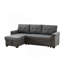 Canapé-lit modulaire réversible en lin gris foncé 84 po avec rangement Sierra
