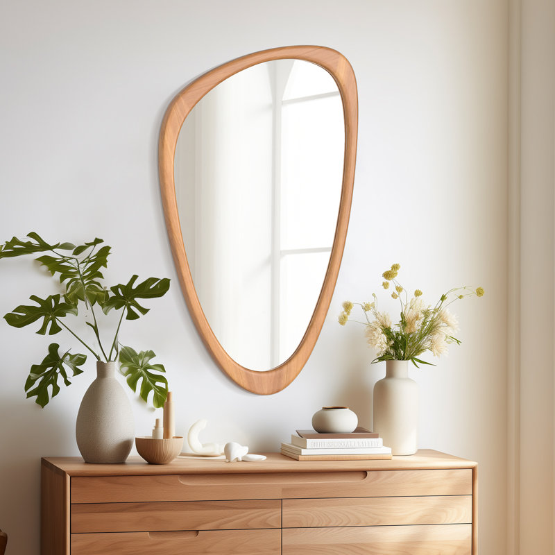 Miroir de salle de bain Doruk, 30,5 po x 19,5 po, Noyer