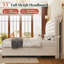 Jamileth King Upholstered Sleigh Bed with Tall Button-Tufted Headboard and Nailhead Trim, Cream-1098163230-1098163216