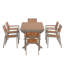 Ensemble de salle à manger extensible 7 pièces avec 6 chaises, idéal pour les repas de patio et les chaises longues-1808338886