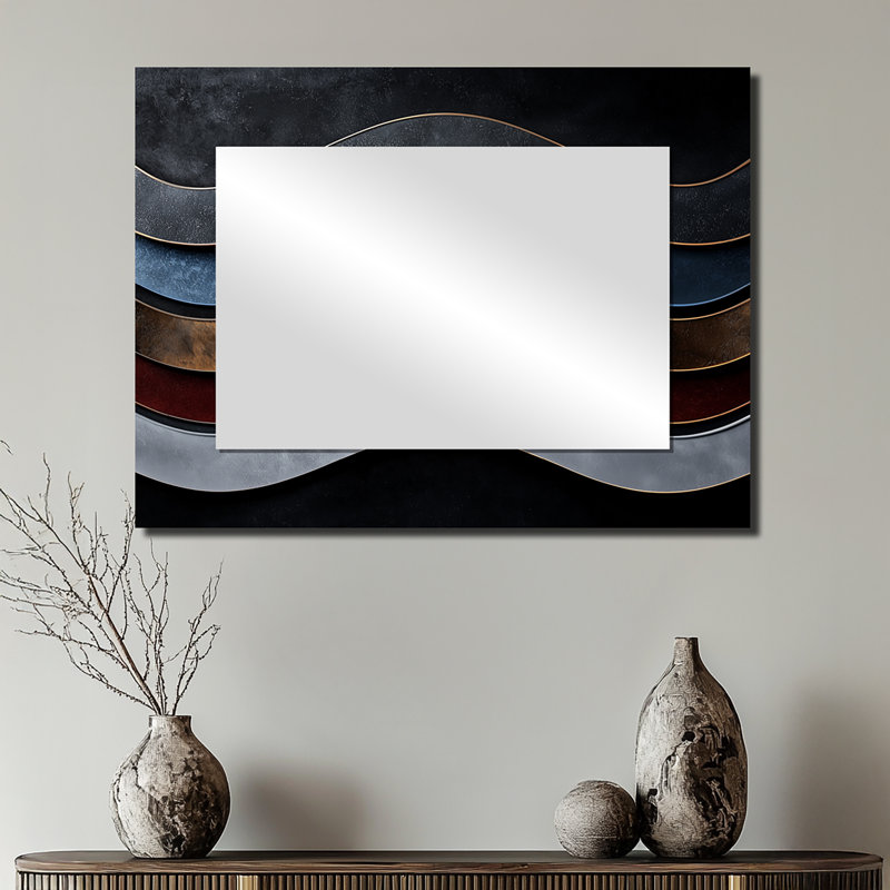 Abstract Fractal Whispers Of Dark Color  - Modern Accent Wall Mirror - Printed On Metal, 24" x 32"