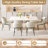 62.99" Modern Rectangle Cream White Dining Table Set with 4 Chairs for Kitchen, Bar, Living Room-1663806315-1663940018