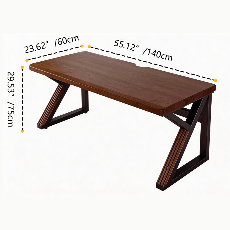 Bureau d'ordinateur en bois massif l 55 po