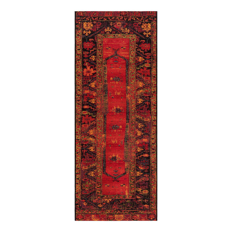 Gurrola Oriental Red/Yellow/Black Indoor/Outdoor Area Rug, Runner 2'7" x 7'1"