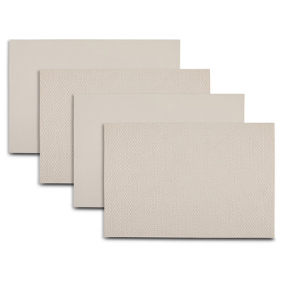  Basel Diamond Design Reversible Premium Vegan Leather 12" X 18" Rectangular Placemats Set Of 4