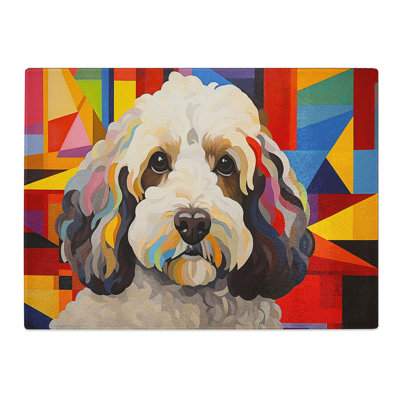 Cockapoo Constructivism No.3  Glass Chopping Board