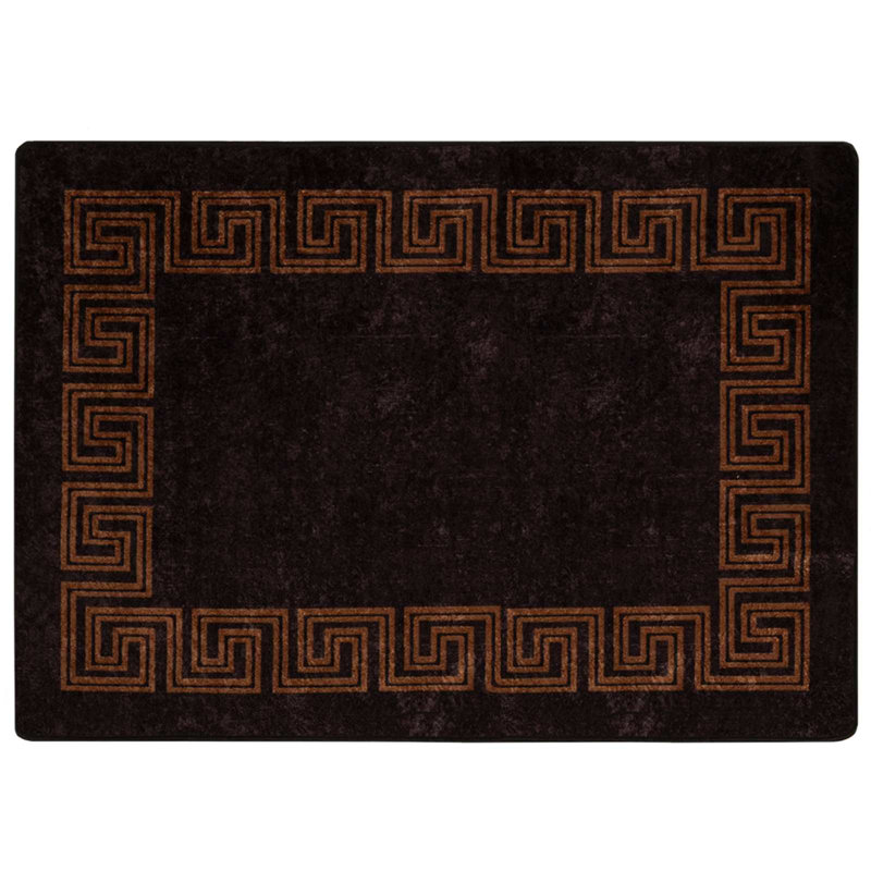 Area Rug, Black, Rectangle 100cm x 150cm