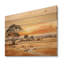 Beige, safari africain, paysage IV - Afrique sur bois-202448345