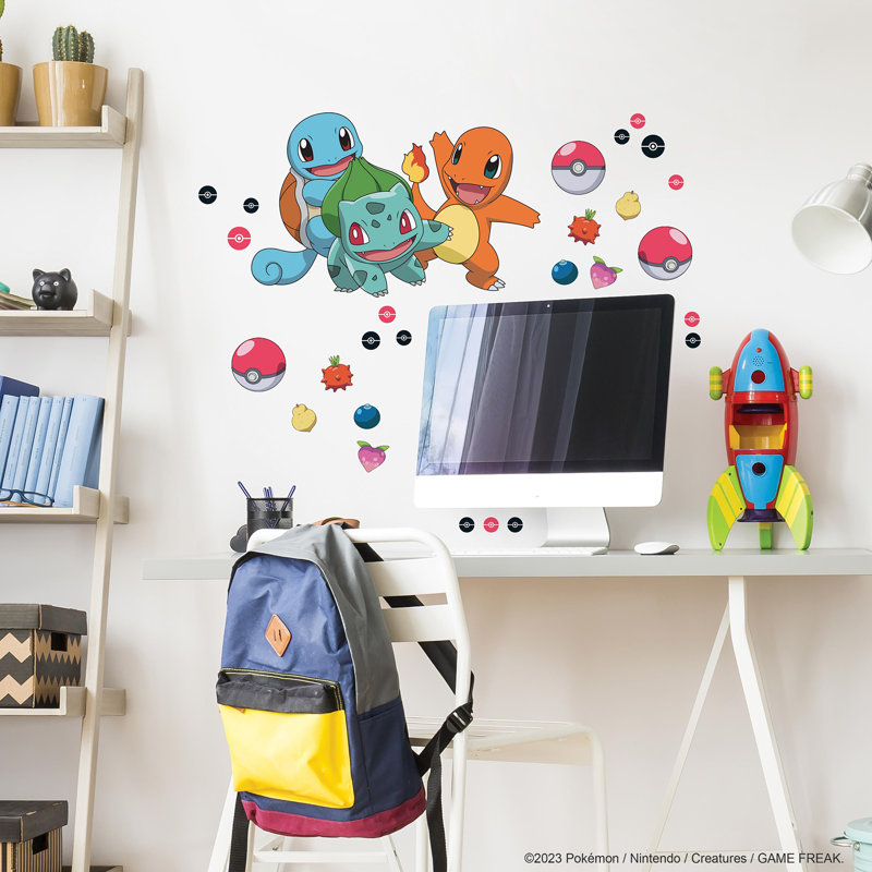 Décalcomanies murales géantes peler et coller Pokémon